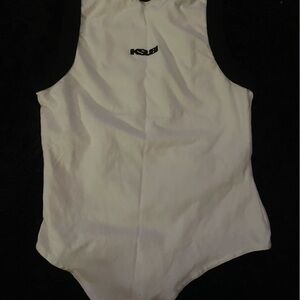 Ksubi Black and White Bodysuit with High Cut Legs